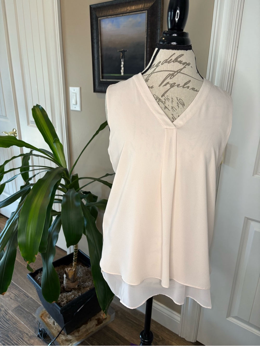 Rose & Olive Blush V-Neck Sleeveless Camisole